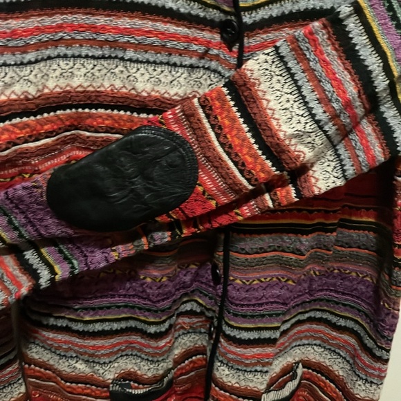 Anthropologie Aldomartins Button Down Cardigan Sweater, Size 10, Leather Accents - Picture 11 of 13